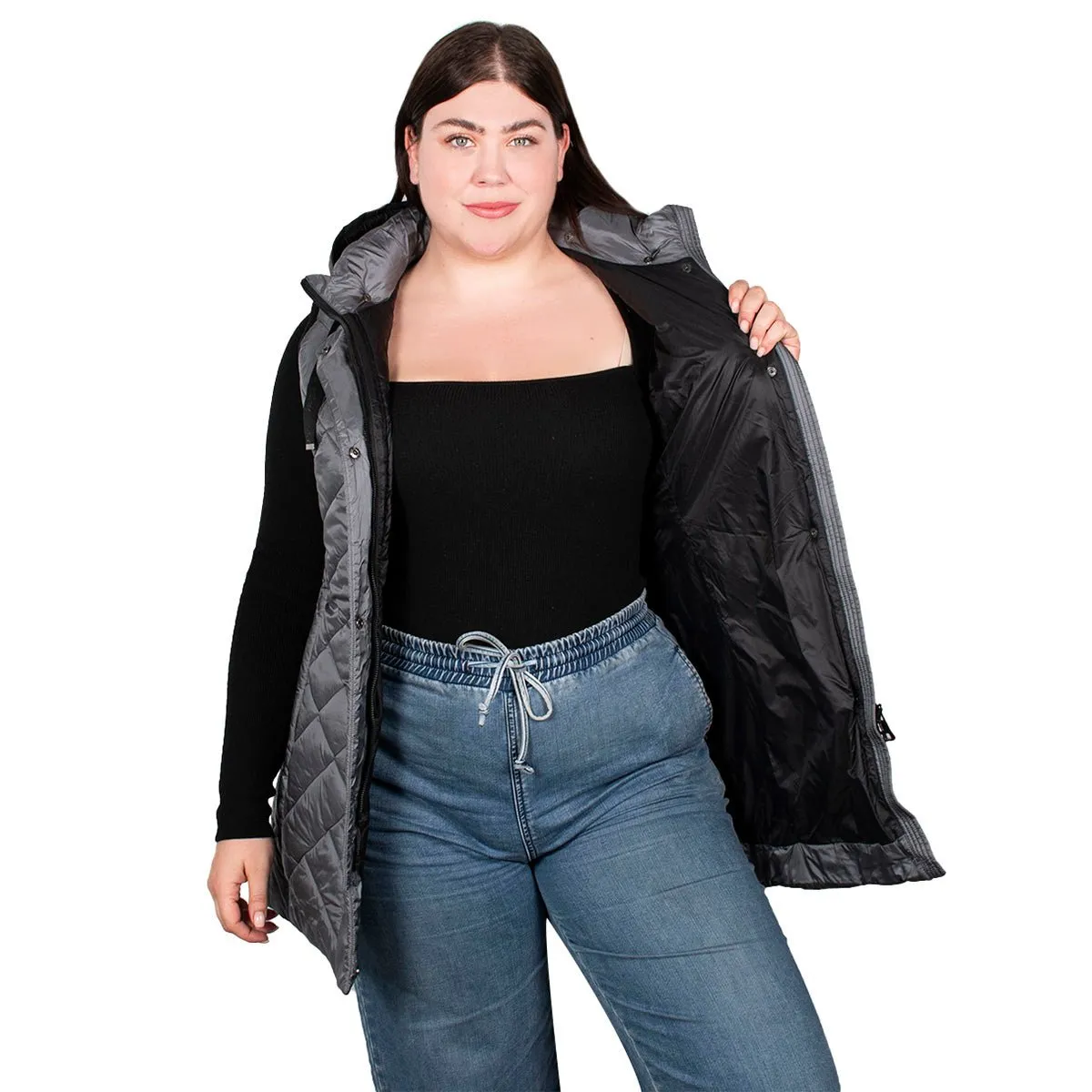 Chaleco Con Gorro Desmontable Mujer Plus Size