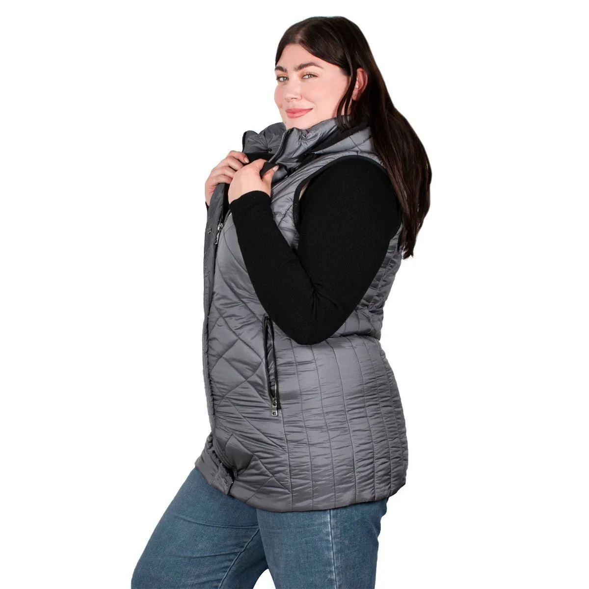 Chaleco Con Gorro Desmontable Mujer Plus Size