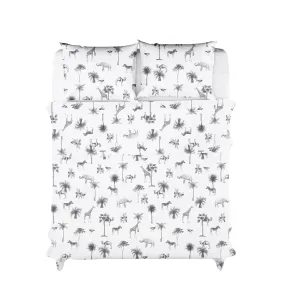 Funda Nórdica Reversible Percal 200h Cama 150 - Blanca Animales