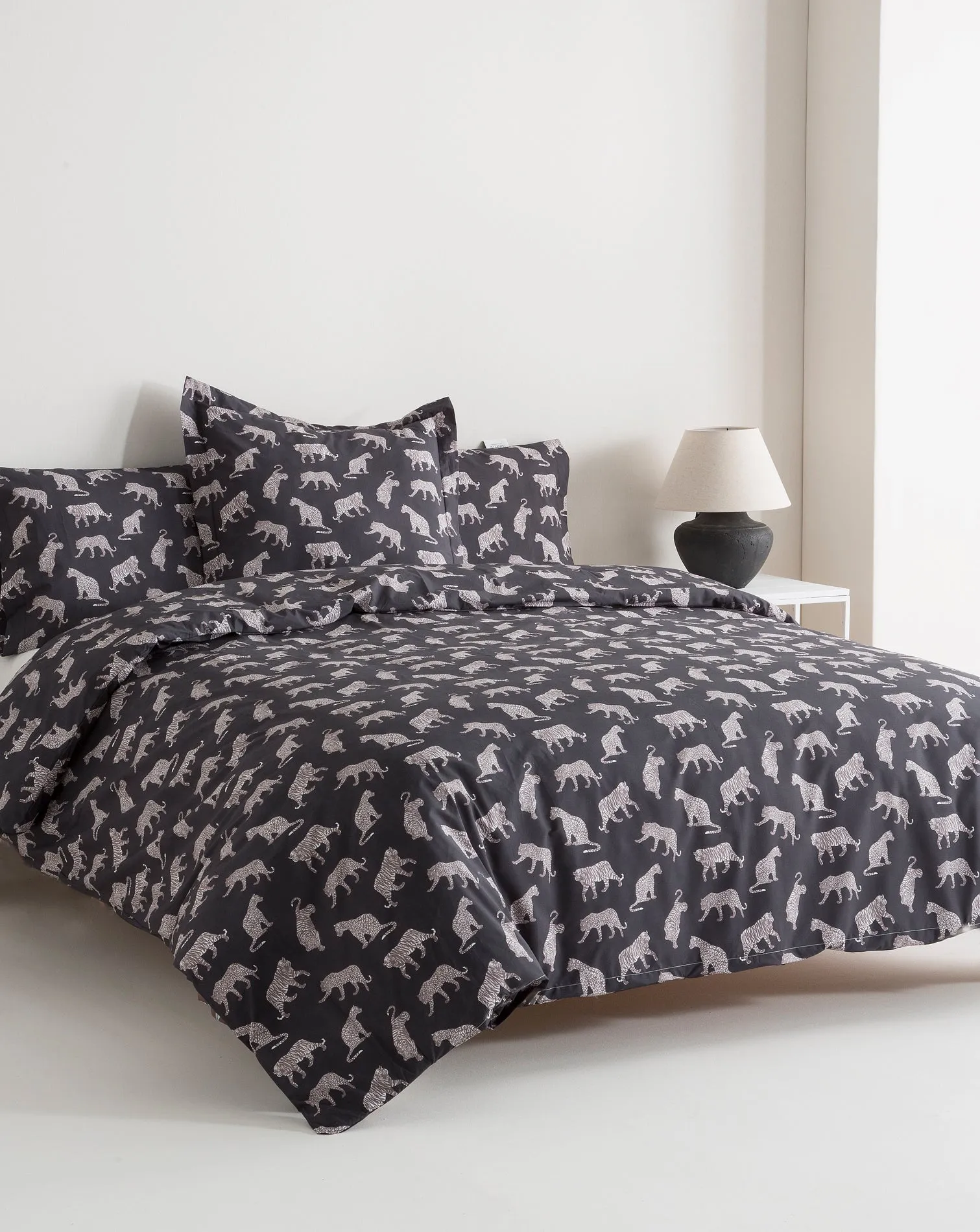 Funda Nórdica Reversible Percal 200h Cama 150 - Tigre Oscura