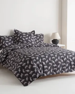 Funda Nórdica Reversible Percal 200h Cama 150 - Tigre Oscura