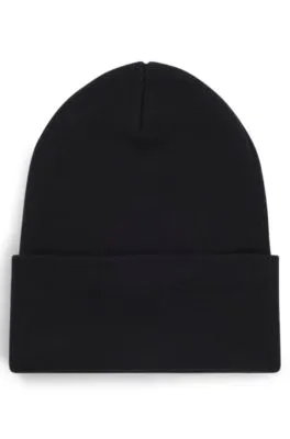 Gorro de punto de algodón con etiqueta con logo