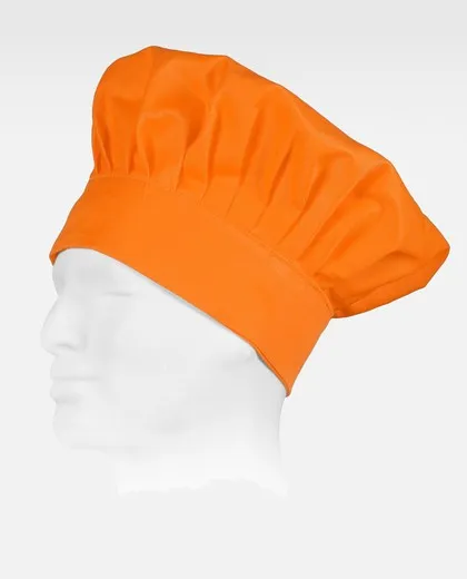 Gorro liso cocinero con velcro adaptable Naranja