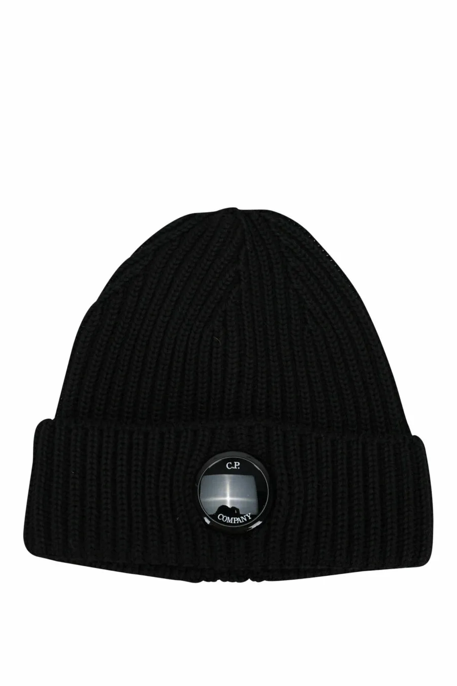 Gorro negro con logo lente