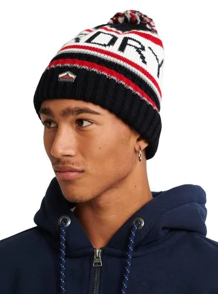 gorro superdry logo beanie marino hombre