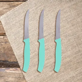 Set de Cuchillos para Cocina, color Aqua, 3 pzas